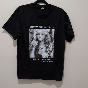 Black Graphic Tee with Stevie Nicks Silver Springs Don't Be A Lady Large